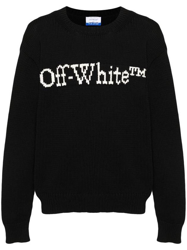 Logo detail crew neck sweater OMHE167C99KNI001_1001 - OFF WHITE - BALAAN 2