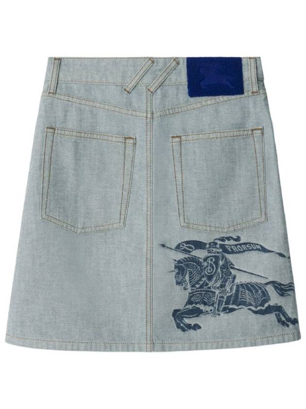 Burberry EKD Jacquard Denim Skirt, Brand Size 4 (US Size 2) - BURBERRY - BALAAN 2