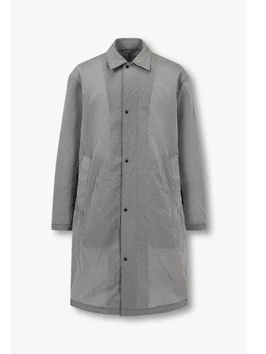 Men s Snap Button Seersucker Coat Gray - EMPORIO ARMANI - BALAAN 1