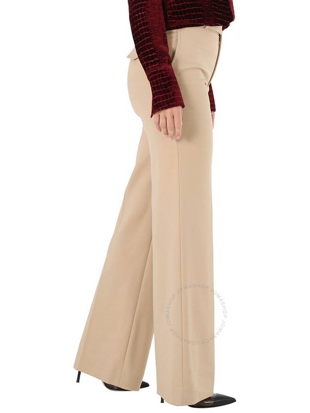 Wool Canvas Flare Slacks Beige - CHLOE - BALAAN 3