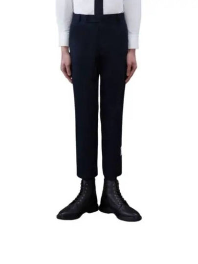 Men's Twill Unconstructed Cotton Straight Pants Navy - THOM BROWNE - BALAAN 2