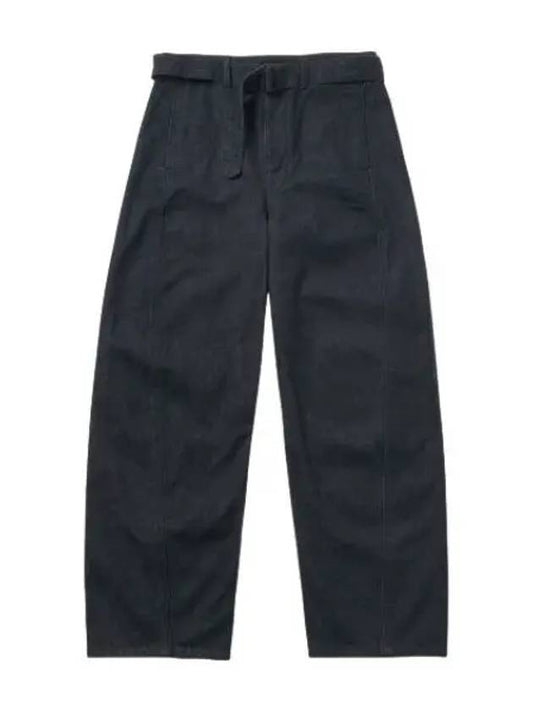 Belted wide pants navy - LEMAIRE - BALAAN 1
