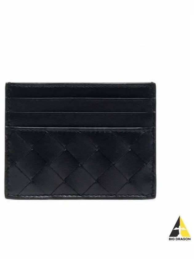 Intrecciato Leather Card Wallet Black - BOTTEGA VENETA - BALAAN 2