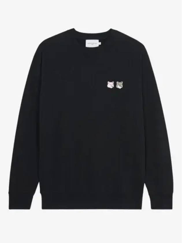 Monochrome Fox Head Patch Classic Sweatshirt Black - MAISON KITSUNE - BALAAN 3