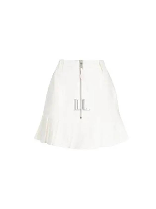 Slub Linen Mini A-Line Skirt Egret - GANNI - BALAAN 2