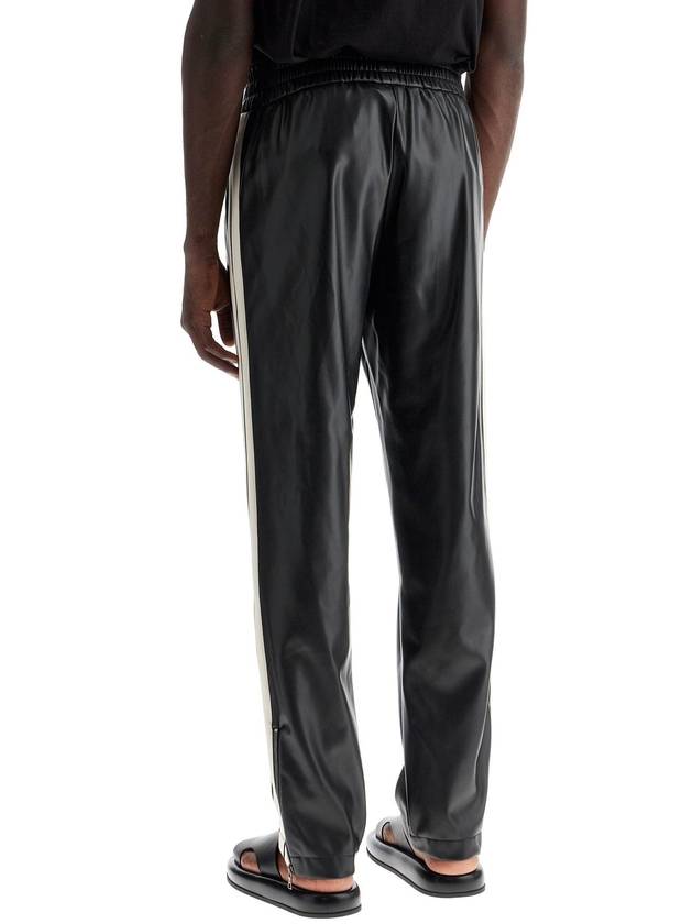 faux leather joggers with side stripes - PALM ANGELS - BALAAN 3