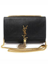 354119 Black Grande Poudre Embossed Gold Tassel Kate Medium Chain Shoulder Bag - SAINT LAURENT - BALAAN 1