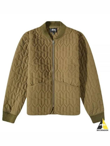 115670 OLIVE Quilted Liner Jacket - STUSSY - BALAAN 1