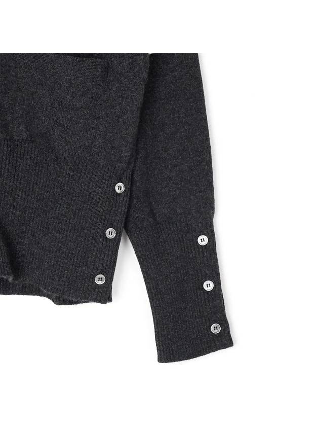 Men's Diagonal Classic Cashmere Cardigan Dark Grey - THOM BROWNE - BALAAN 5