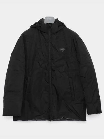 Triangular logo reversible hood half padded men s jacket SGC398 1WQ8 F0002 1040220 - PRADA - BALAAN 1