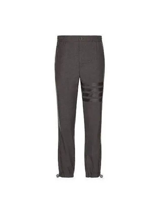 Diagonal wool tailored jogger pants dark gray MTT030A 06146 - THOM BROWNE - BALAAN 1