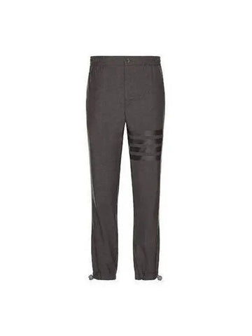 Diagonal wool tailored jogger pants dark gray MTT030A 06146 - THOM BROWNE - BALAAN 1