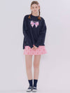 MET ribbon present sweatshirt miniskirt set navy - METAPHER - BALAAN 5