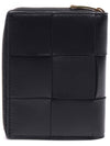 Intrecciato Zipper Around Half Wallet Black - BOTTEGA VENETA - BALAAN 5