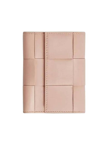 Cassette Tri-Fold Zipper Half Wallet Pink - BOTTEGA VENETA - BALAAN 1