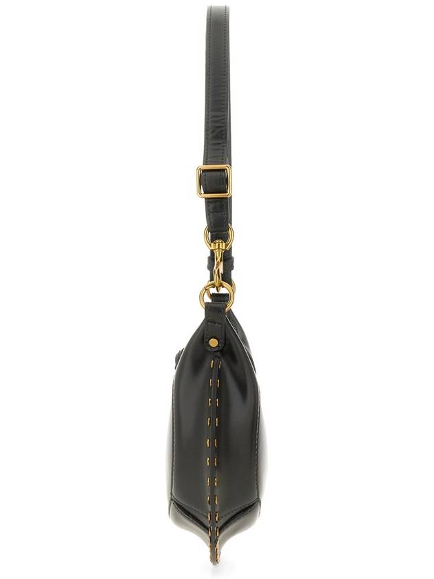 Oskan Moon Leather Shoulder Bag Black - ISABEL MARANT - BALAAN 4