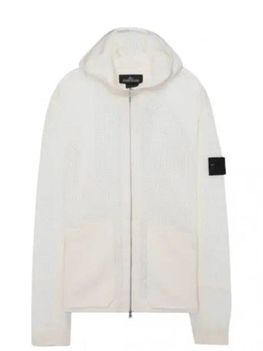 Knit zip up hooded cardigan - STONE ISLAND - BALAAN 1