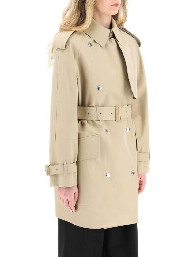 Women's Tri-layer Gabardine Trench Coat Honey - BURBERRY - BALAAN 3