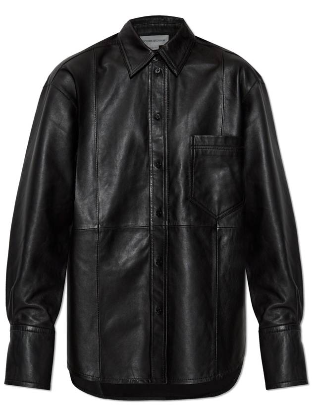 Victoria Beckham Leather Shirt, Women's, Black - VICTORIA BECKHAM - BALAAN 1