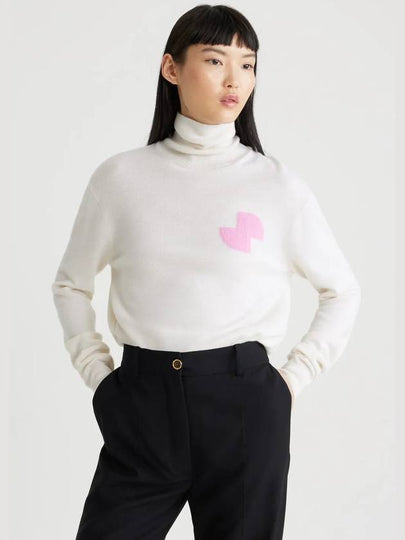 Wool Logo Turtleneck White - PATOU - BALAAN 2