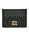 Matelasse Nappa Leather Card Wallet Black - MIU MIU - BALAAN 2