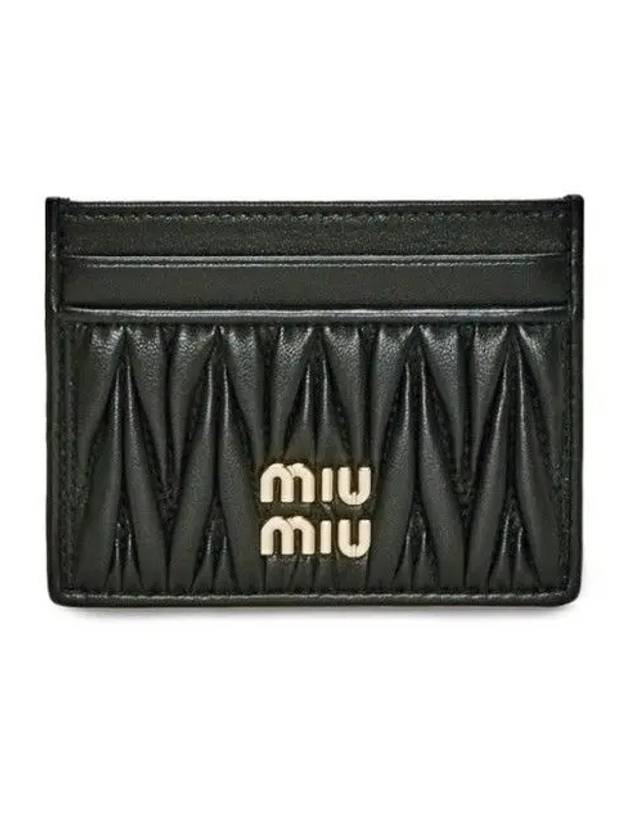 Matelasse Nappa Leather Card Wallet Black - MIU MIU - BALAAN 3