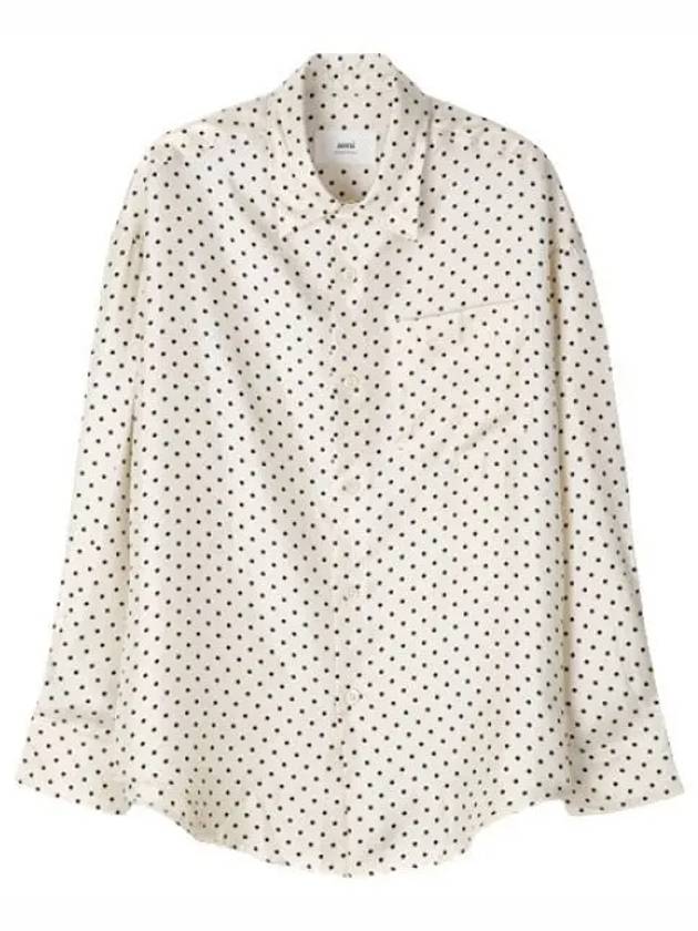 Boxy fit dotted silk shirt women - AMI - BALAAN 1