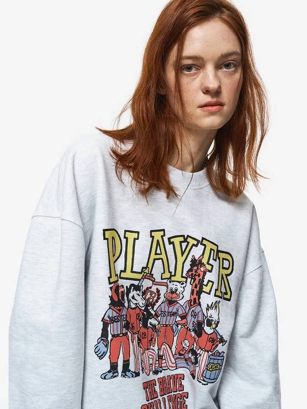 Player Vintage Sweatshirt Melange White - CPGN STUDIO - BALAAN 3