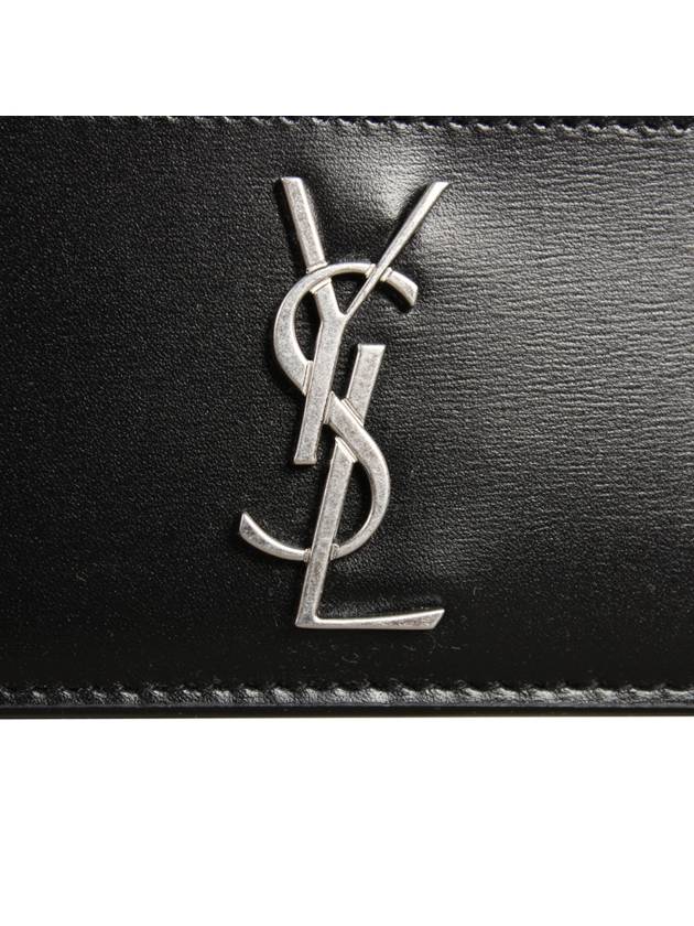 Monogram Card Case in Smooth Leather Black - SAINT LAURENT - BALAAN 7