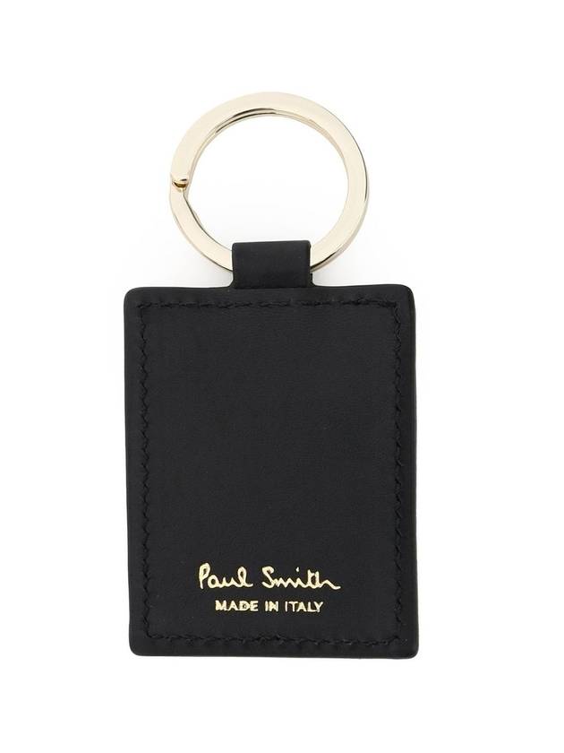 Striped Leather Key Holder Black - PAUL SMITH - BALAAN 1