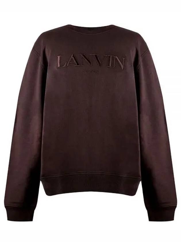 Embroidered Logo Sweatshirt Brown - LANVIN - BALAAN 2