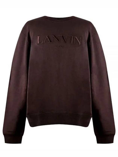 Embroidered Logo Sweatshirt Brown - LANVIN - BALAAN 2