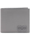 Gancini Logo Half Wallet Grey - SALVATORE FERRAGAMO - BALAAN 3