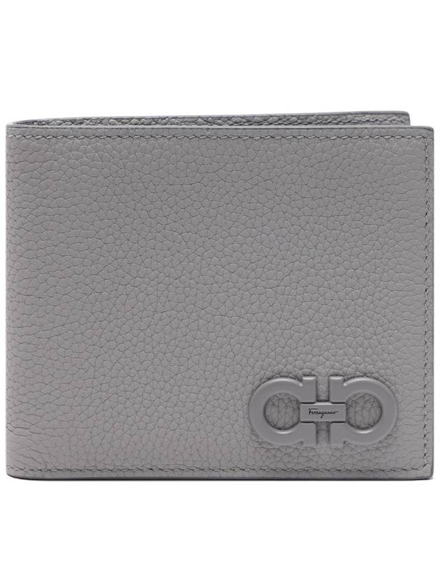 Gancini Logo Half Wallet Grey - SALVATORE FERRAGAMO - BALAAN 3