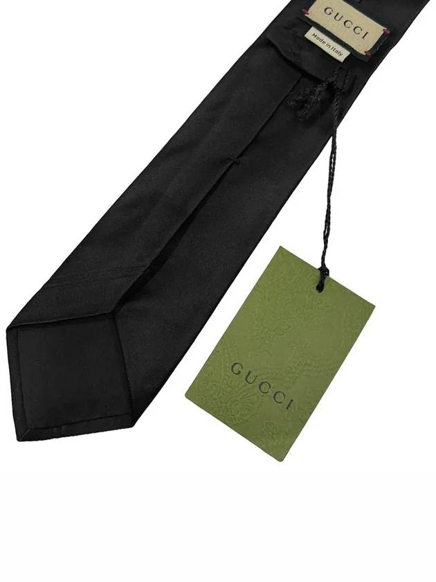 Interlocking G Silk Tie Black - GUCCI - BALAAN 7