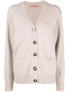 Wool Blend Cardigan Cold Beige - ACNE STUDIOS - BALAAN 1