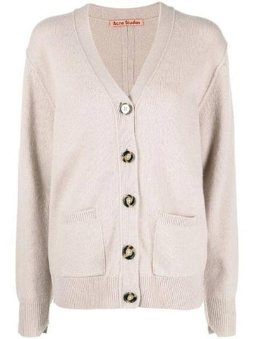 Wool Blend Cardigan Cold Beige - ACNE STUDIOS - BALAAN 1