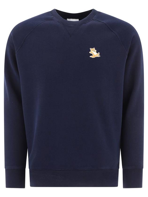 Chillax Fox Patch Classic Sweatshirt Navy - MAISON KITSUNE - BALAAN 1