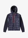 Men s Arm Logo Patch RWB Drawstring Hooded Knit Padded Jacket Royal Blue 9B00005 M1367 780 - MONCLER - BALAAN 1