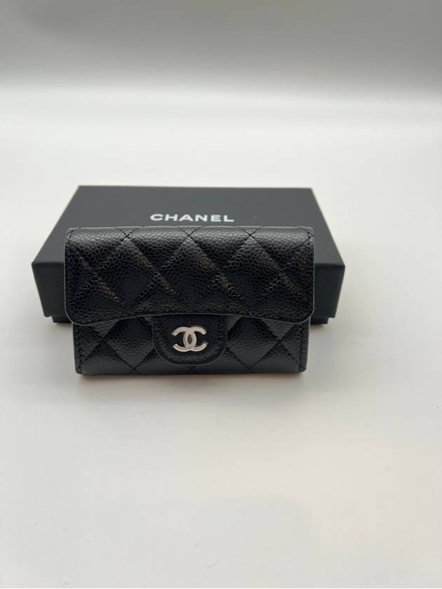 Classic Grained Calfskin Card Wallet Black - CHANEL - BALAAN 3