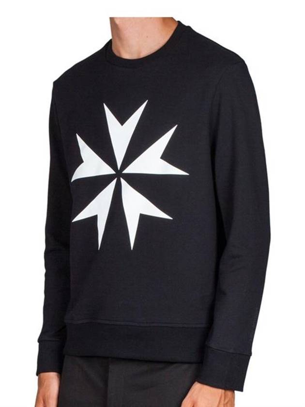 Men's Maltese Cross Printed Sweatshirt Black - NEIL BARRETT - BALAAN 4