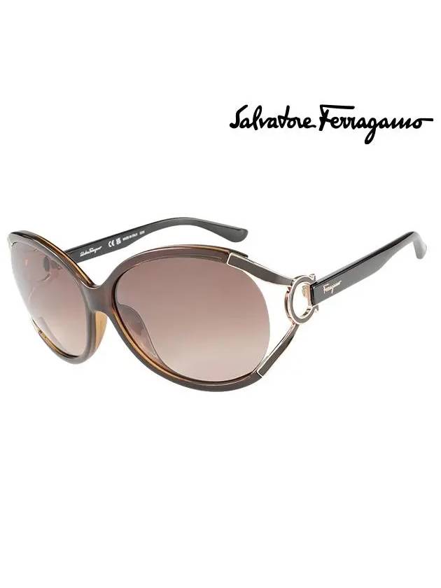 Eyewear Round Sunglasses Brown - SALVATORE FERRAGAMO - BALAAN 2