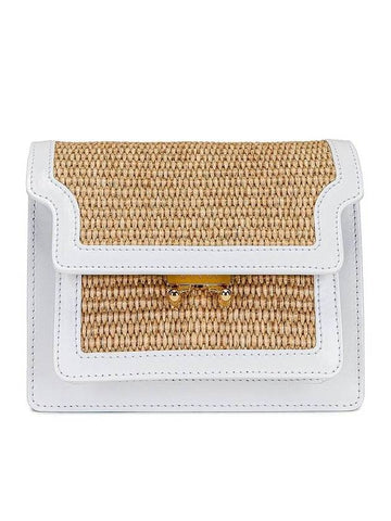 raffia mini shoulder bag white - MARNI - BALAAN.