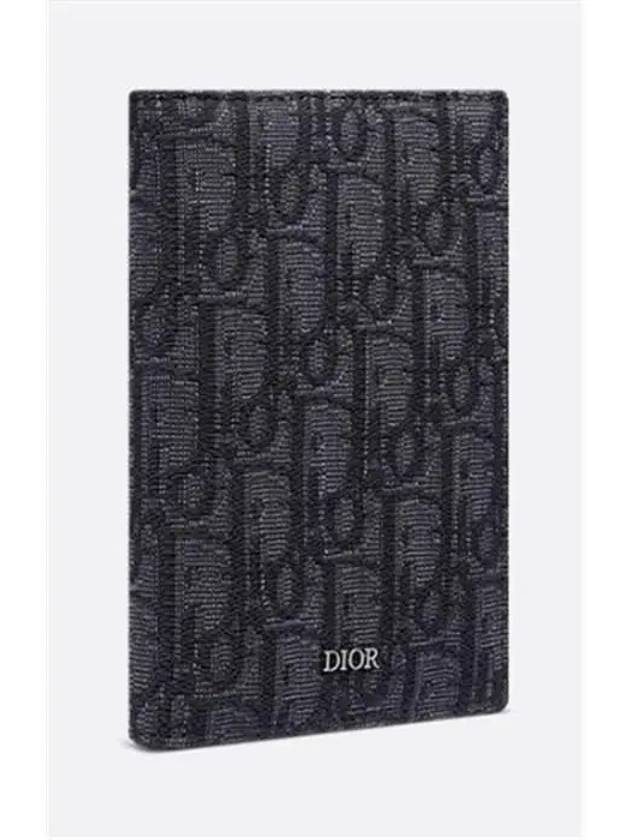 Oblique Jacquard Passport Wallet Black - DIOR - BALAAN 4