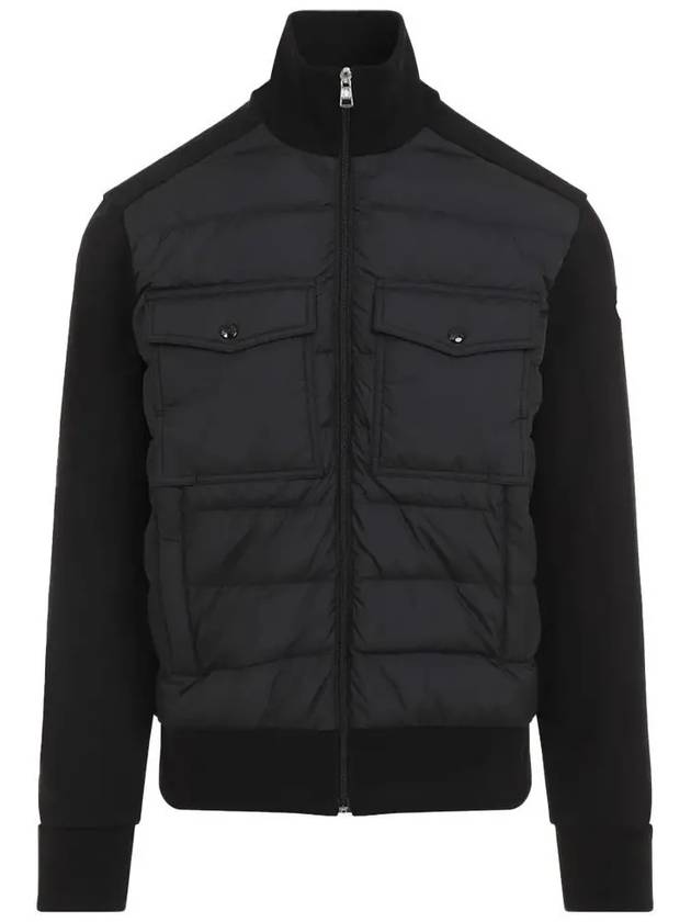 Logo Knit Padded Cardigan Black - MONCLER - BALAAN 2