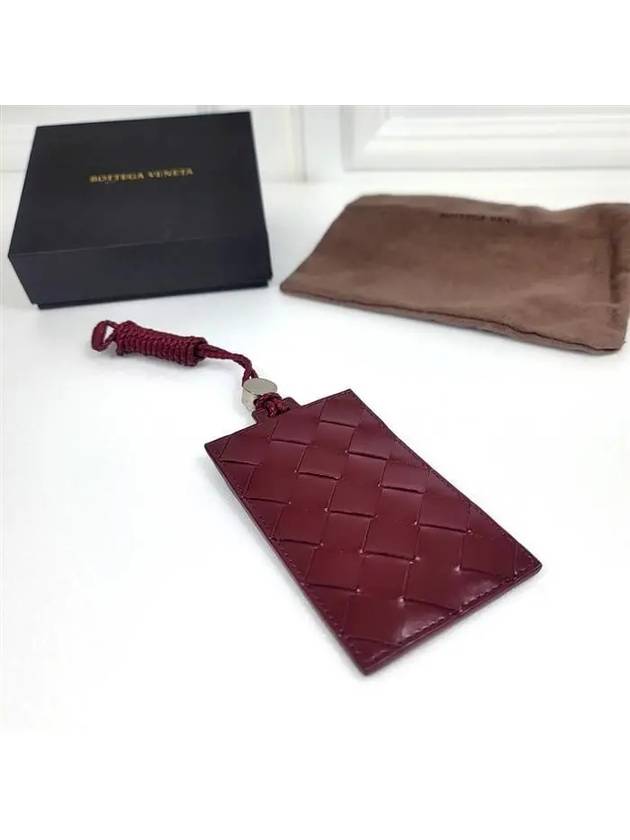 Intrecciato Strap Card Wallet Burgundy - BOTTEGA VENETA - BALAAN 9