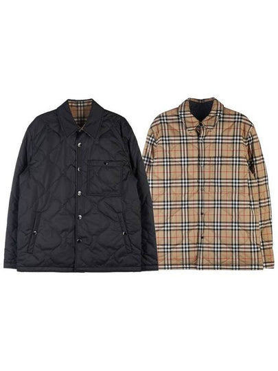 Reversible Vintage Check Thermoregulated Overshirt Jacket Black - BURBERRY - BALAAN 2