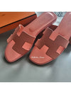 Oran Leather Sandals Orange Joey - HERMES - BALAAN 5