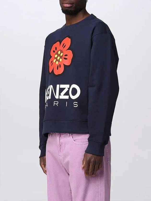 Men's Boke Flower Print Sweatshirt Blue - KENZO - BALAAN 5