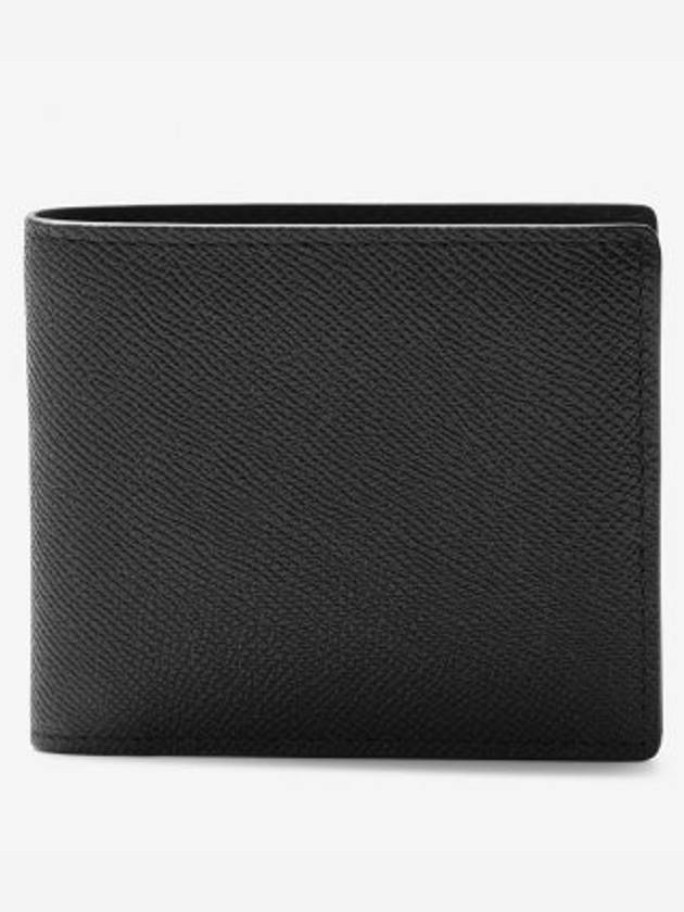 Stitched Grain Leather Half Wallet Black - MAISON MARGIELA - BALAAN 3